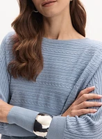Pull  à manches dolman en mailles torsadées