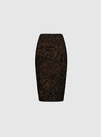Jupe midi à motif léopard