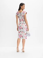 Adrianna Papell - Robe à motif floral métallique