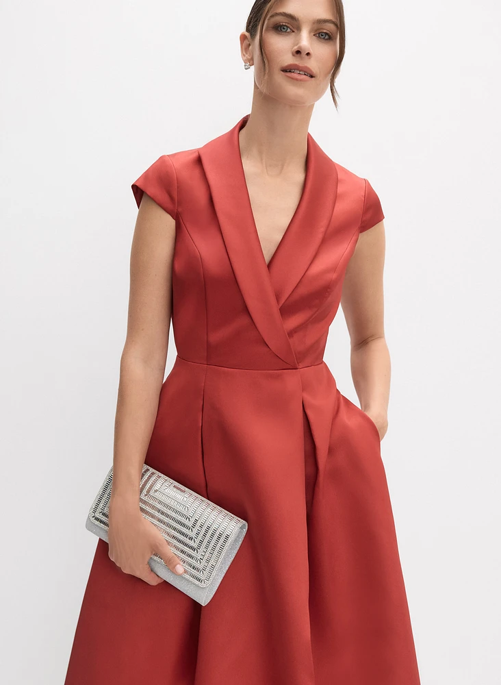 Tuxedo-Style Mikado Dress