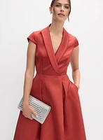 Tuxedo-Style Mikado Dress