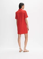 Eyelet Embroidered Shirt Dress