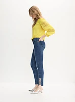 Joseph Ribkoff - Eyelet Detail Straight-Leg Jeans
