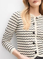 Wave Stitch Pointelle Cardigan