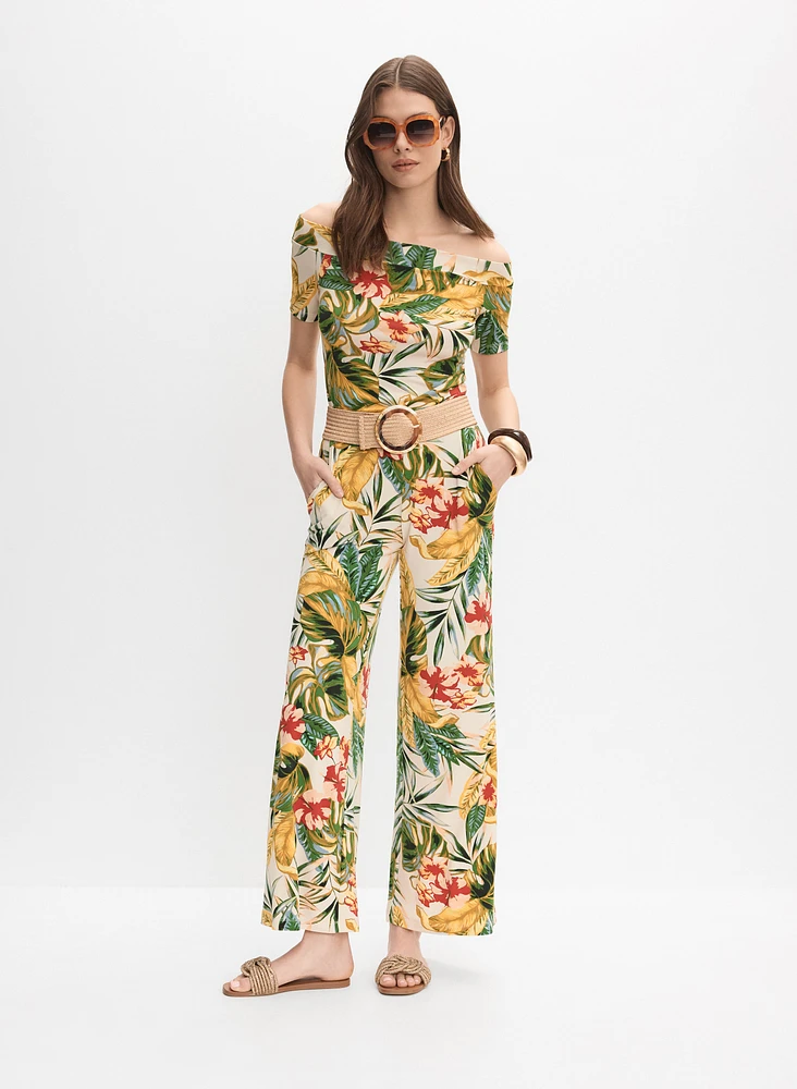 Tropical Off-Shoulder Top