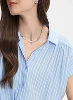 Striped Cap Sleeve Blouse