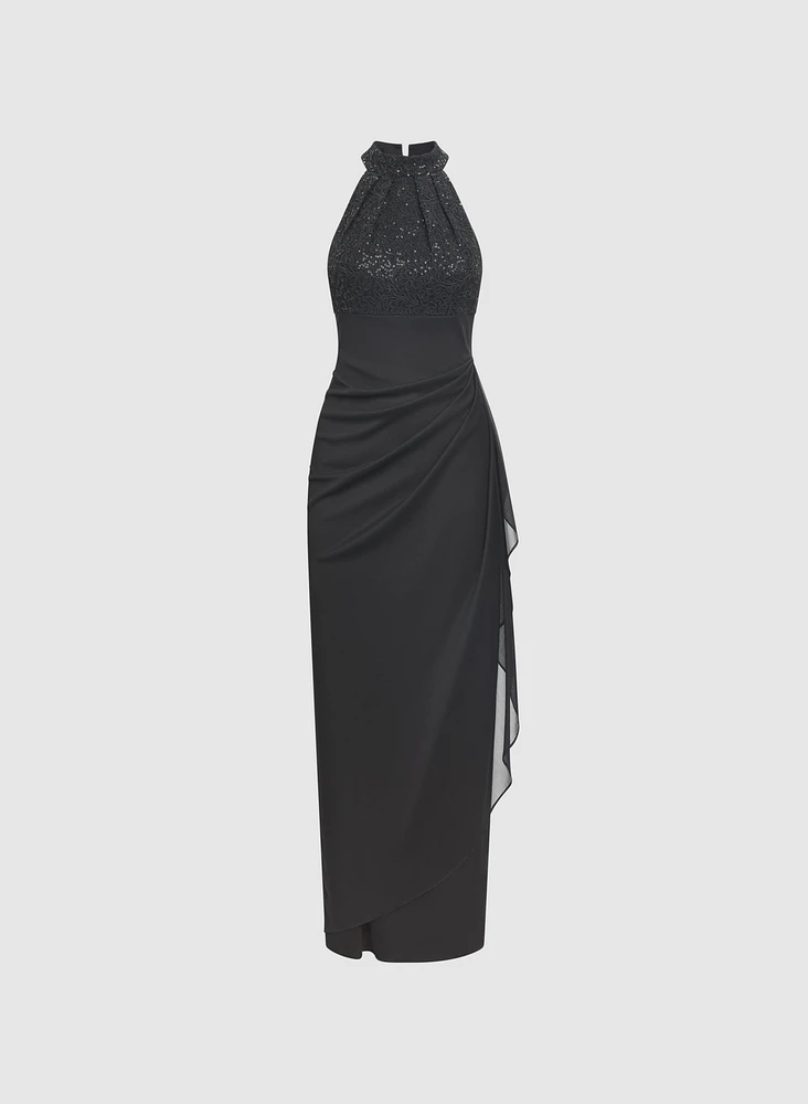 Robe à bustier en paillettes