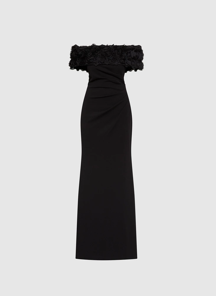 Rosette Appliqué Dress