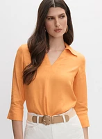 Joseph Ribkoff - Linen Polo Blouse