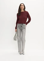 Pull à manches longues en tricot métallique