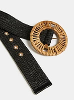 Ceinture à boucle en raphia