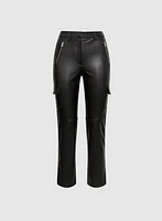 Vegan Leather Cargo Pants