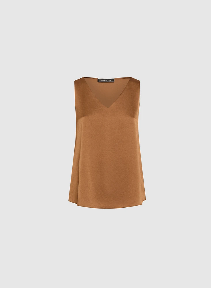 Essential V-Neck Satin Tank Top