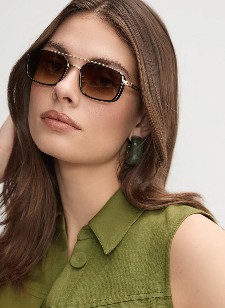 Rectangle Metal Sunglasses