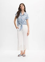 Blouse boutonnée à broderies