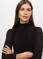 High Neck Chiffon Blouse