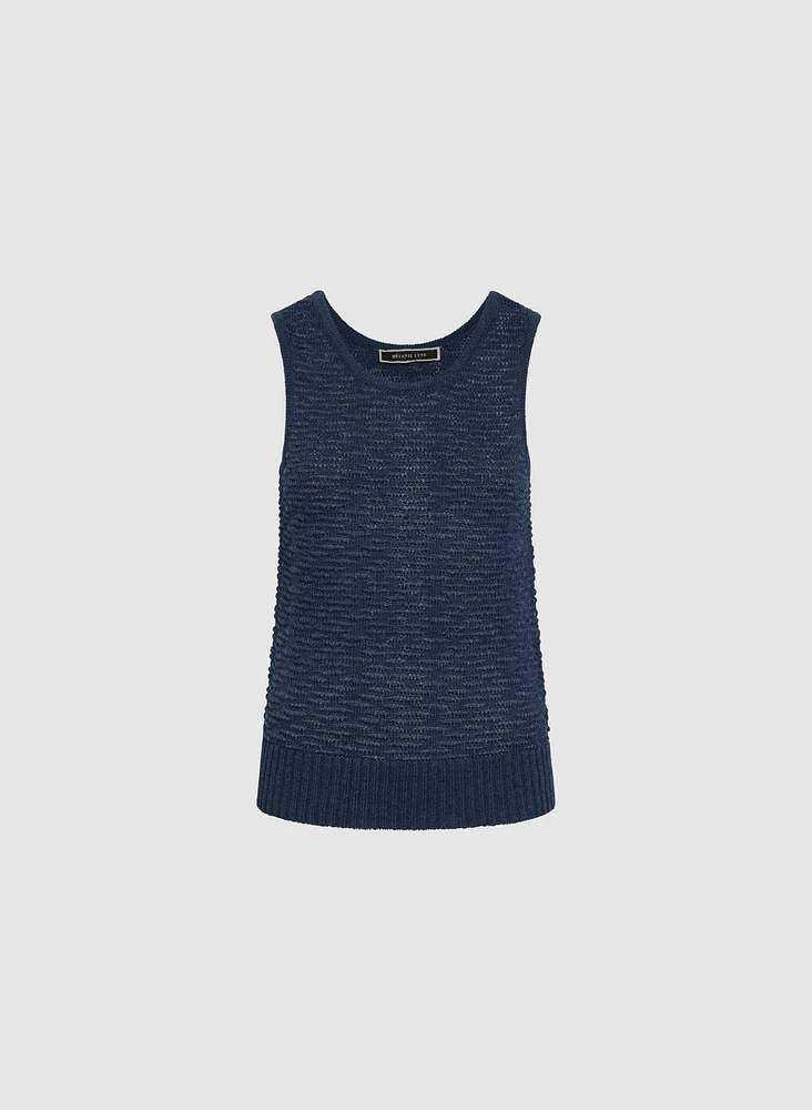 Pull texturé sans manches