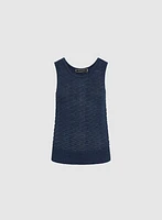 Pull texturé sans manches