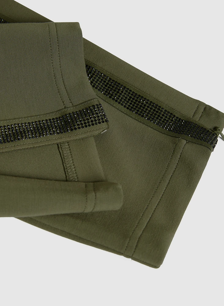 Pantalon à jambe étroite ourlet fendu