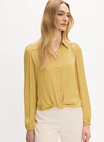 Blouse en satin à ourlet torsad