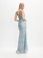 Sequin Embellished Lace Dress