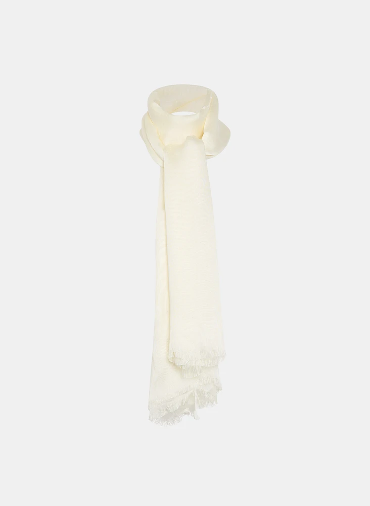 Foulard oblong à franges
