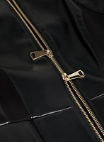 Zip-Front Vegan Leather Jacket
