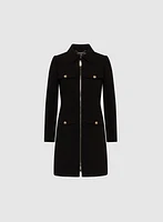 Manteau en tricotine à poches rabat