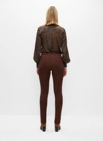 Pantalon étroit en faux suède
