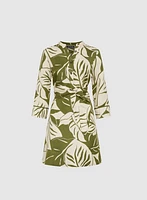 Leaf Linen-Blend Dress