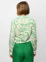 Abstract Print Knotted Blouse