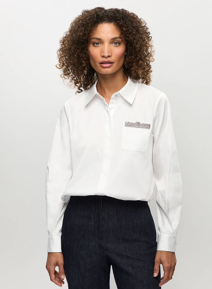 Rhinestone Detail Blouse