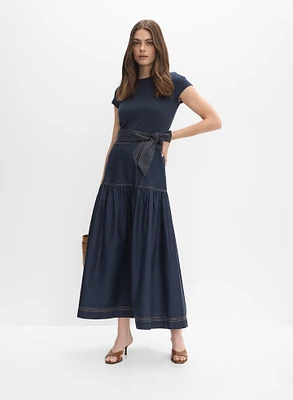 Robe ajustée et évasée en coton