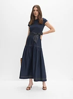 Robe ajustée et évasée en coton
