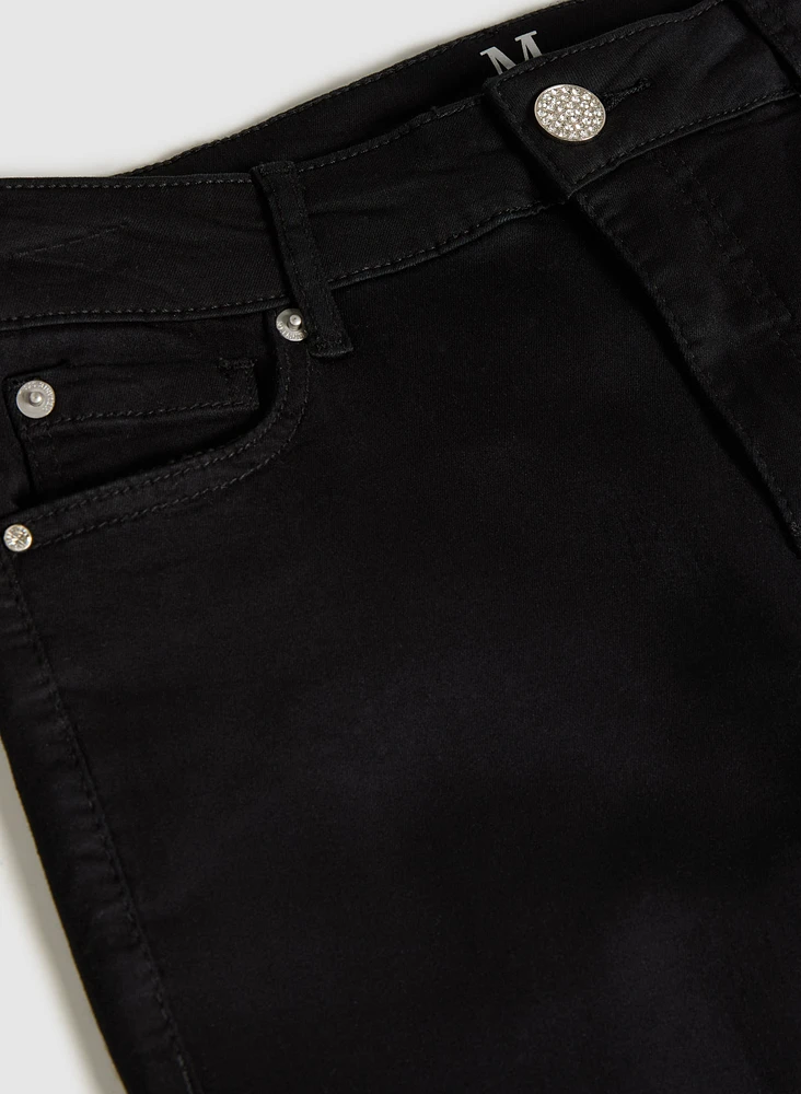 Jean à jambe étroite en denim doux