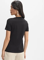 T-shirt à coquillages et perles