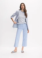 Striped Pointelle Pullover