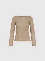 Metallic Open Knit Sweater