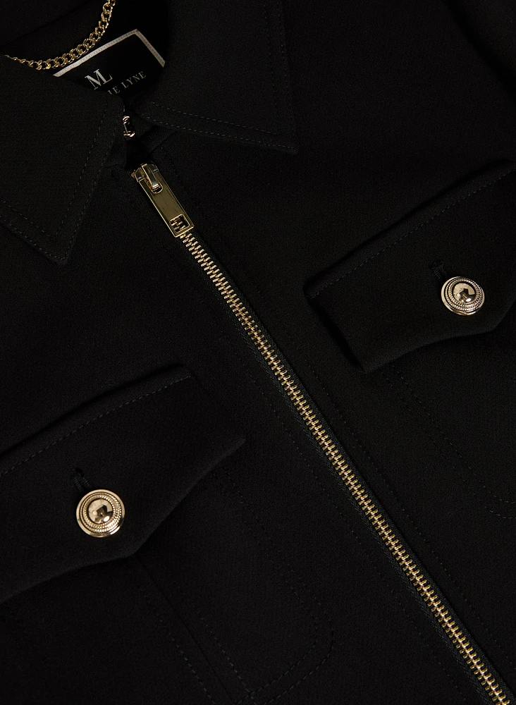 Manteau en tricotine à poches rabat