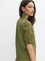 Eyelet Sleeve Top