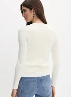 Fitted Metallic Button Cardigan