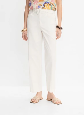 Cotton Straight-Leg Pants