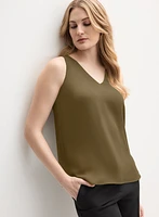 Blouse sans manches en crêpe