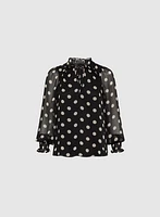 Polka Dot Print Blouse