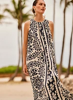 Robe maxi à motif géométrique