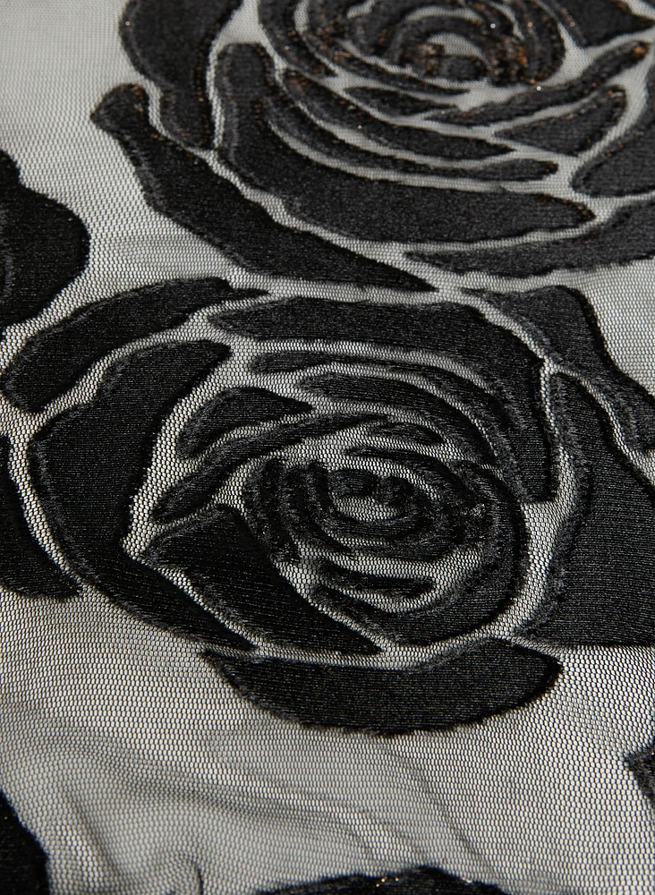 Rose Burnout Shawl