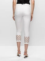 Embellished Cutout Detail Jeans