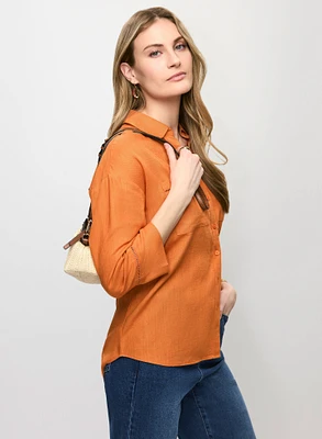 Blouse en lin à détails ajourés