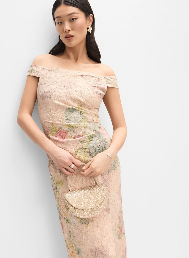 Adrianna Papell - Metallic Floral Dress