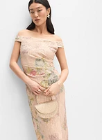 Adrianna Papell - Metallic Floral Dress